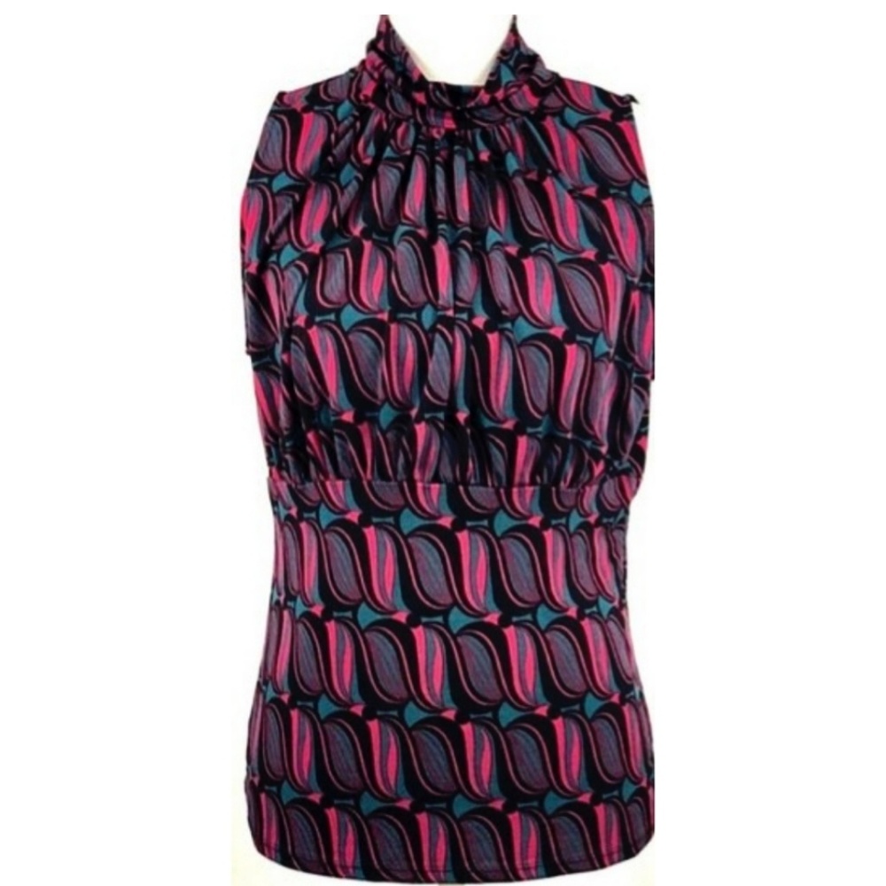 Bisou Bisou Art Geometric Keyhole Sleeveless sz S - Picture 2 of 6